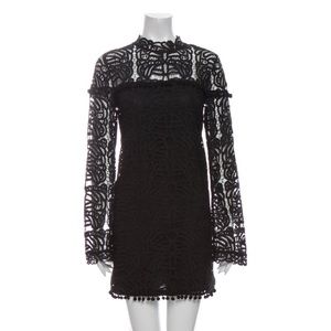 Tularosa black lace shift dress